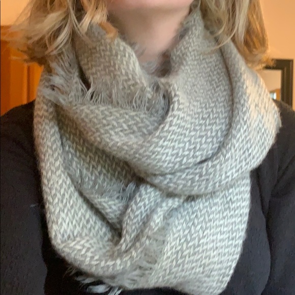 Grey Herring Bone Infinity Scarf - Picture 1 of 3